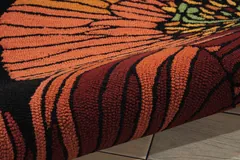 Fantasy Floral Black Hooked Rug