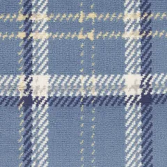Grafix Plaid Blue Power-loomed Rug