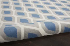 Grafix Trellis Blue Power-loomed Rug