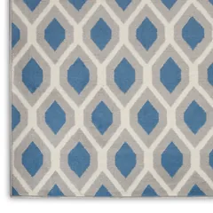 Grafix Trellis Blue Power-loomed Rug