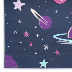Imagination Graphic Black Machine Printed Rug