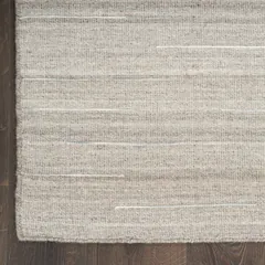 Interweave Solid Grey Loom-woven Rug