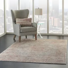 Lucent Persian Silver Red Knotted Rug