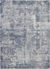 Rustic Textures Abstract Grey Power-loomed Rug