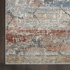 Rustic Textures Abstract Multicolor Power-loomed Rug