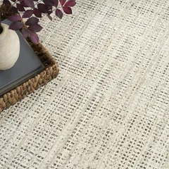 Soft Structure Abstract Beige Machine Woven Rug