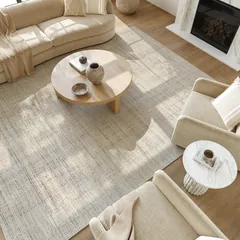 Soft Structure Abstract Beige Machine Woven Rug
