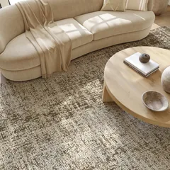 Soft Structure Abstract Mocha Machine Woven Rug