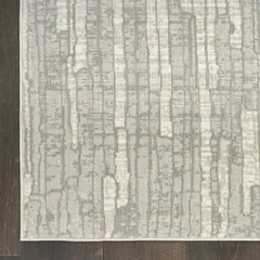 Soft Structure Abstract Grey Machine Woven Rug