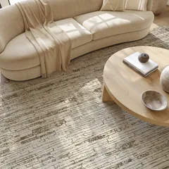 Soft Structure Abstract Mocha Machine Woven Rug