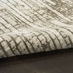 Soft Structure Abstract Mocha Machine Woven Rug