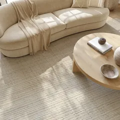 Soft Structure Abstract Beige Machine Woven Rug