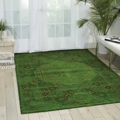 Timeless Bordered Teal Loomed Rug