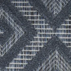 Versatile Geometric Navy Blue Diamond Flat Weave Rug