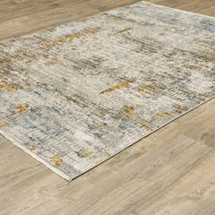 Bauer Distressed Beige/ Multi Abstract Cut Pile Rug