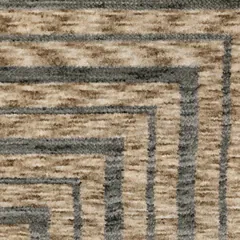 Echo Stripe Beige/ Grey Geometric Cut Pile Rug