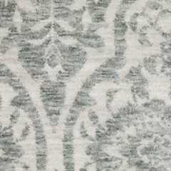 Echo Medallion Green/ Ivory Floral Cut Pile Rug