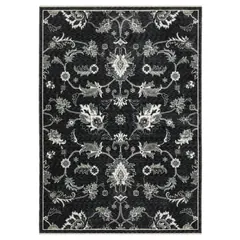 Echo Floral Blue/ Ivory Cut Pile Rug