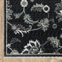 Echo Floral Blue/ Ivory Cut Pile Rug