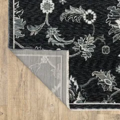 Echo Floral Blue/ Ivory Cut Pile Rug