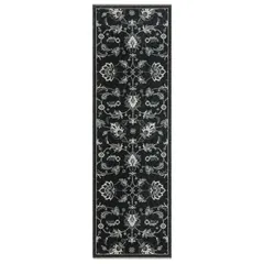 Echo Floral Blue/ Ivory Cut Pile Rug