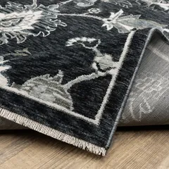 Echo Floral Blue/ Ivory Cut Pile Rug