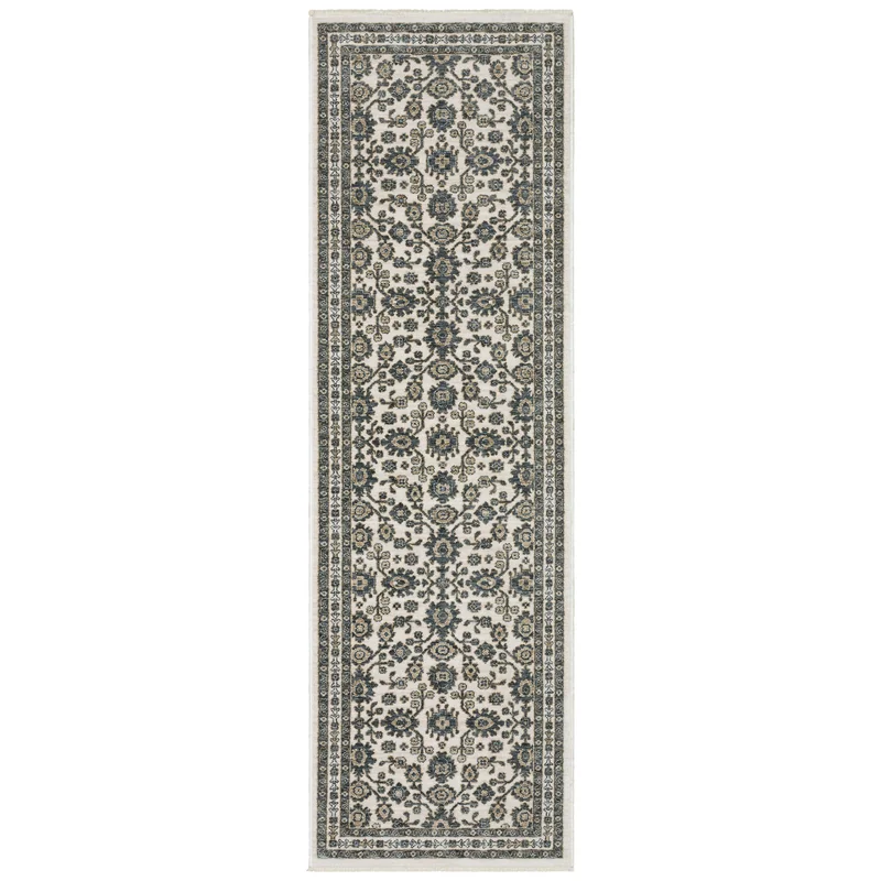Echo Ech06 Ivory/ Blue Floral Rug