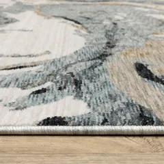 Echo Abstract Blue/ Ivory Cut Pile Rug
