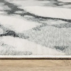 Echo Abstract Blue/ Ivory Cut Pile Rug