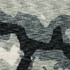 Echo Abstract Blue/ Ivory Cut Pile Rug