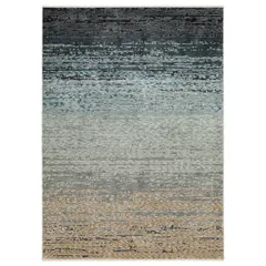 Echo Ombre Blue/ Beige Stripe Cut Pile Rug