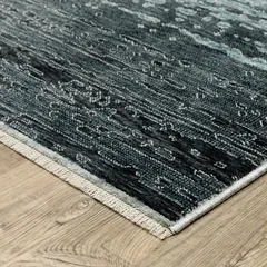Echo Ombre Blue/ Beige Stripe Cut Pile Rug