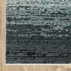 Echo Ombre Blue/ Beige Stripe Cut Pile Rug