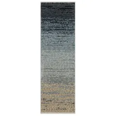 Echo Ombre Blue/ Beige Stripe Cut Pile Rug