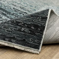 Echo Ombre Blue/ Beige Stripe Cut Pile Rug