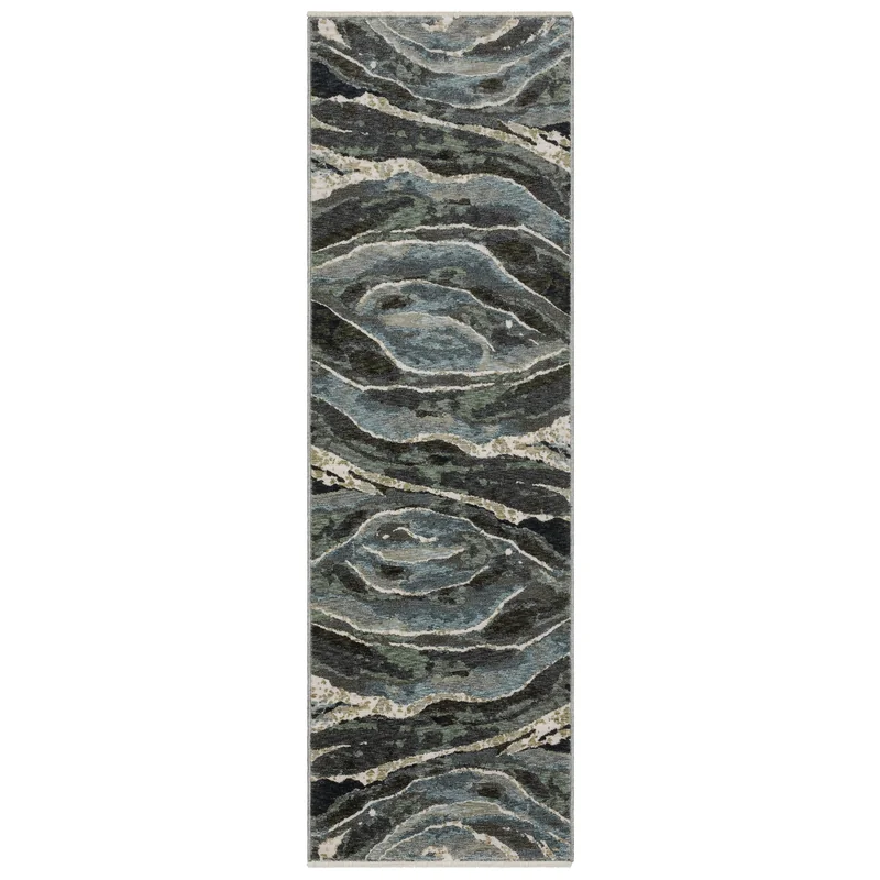Echo Ech12 Blue/ Green Abstract Rug