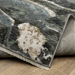 Echo Abstract Blue/ Green Cut Pile Rug