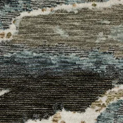 Echo Abstract Blue/ Green Cut Pile Rug
