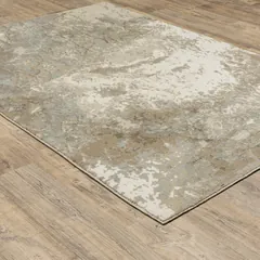 Evolution Abstract Beige/ Grey Cut Pile Rug