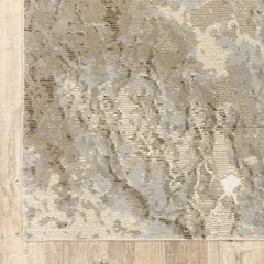 Evolution Abstract Beige/ Grey Cut Pile Rug