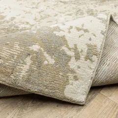 Evolution Abstract Beige/ Grey Cut Pile Rug
