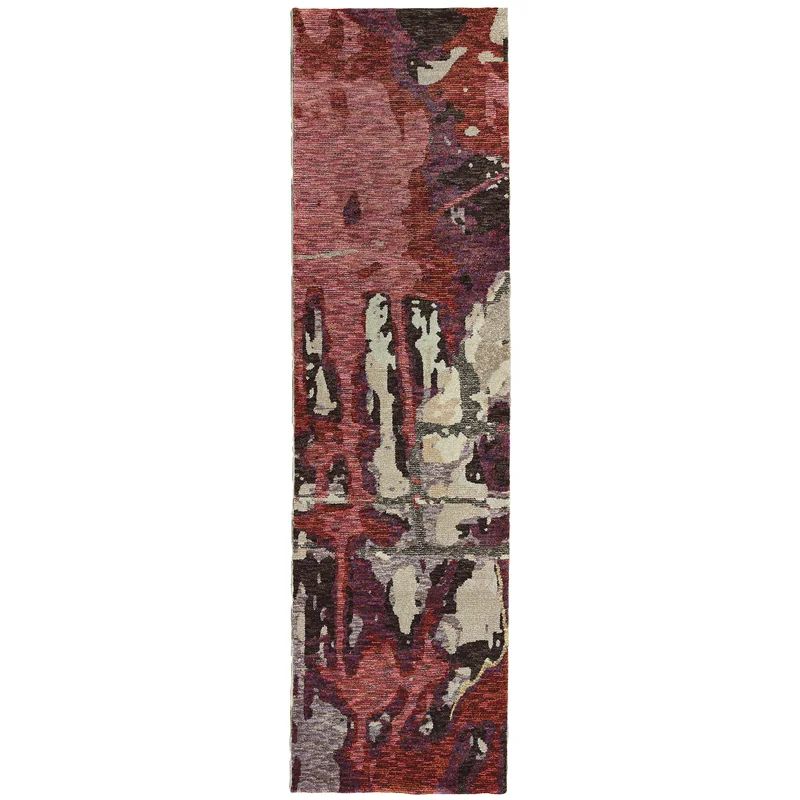Evolution 8028B Red/ Beige Abstract Rug