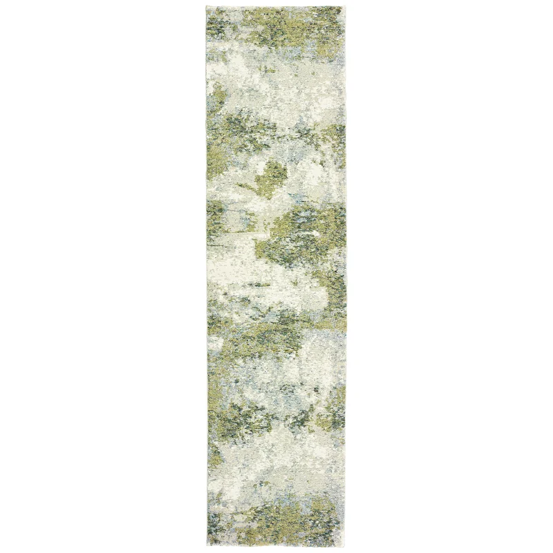 Evolution 8039E Blue/ Green Abstract Rug