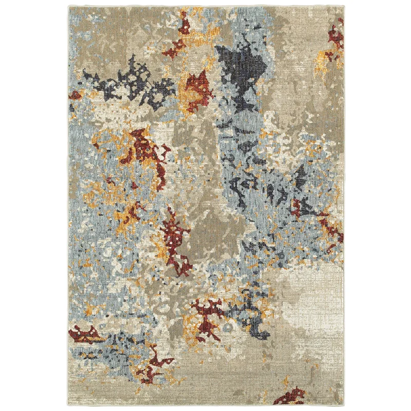 Evolution 8043K Beige/ Blue Abstract Rug