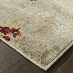 Evolution Abstract Beige/ Blue Cut Pile Rug