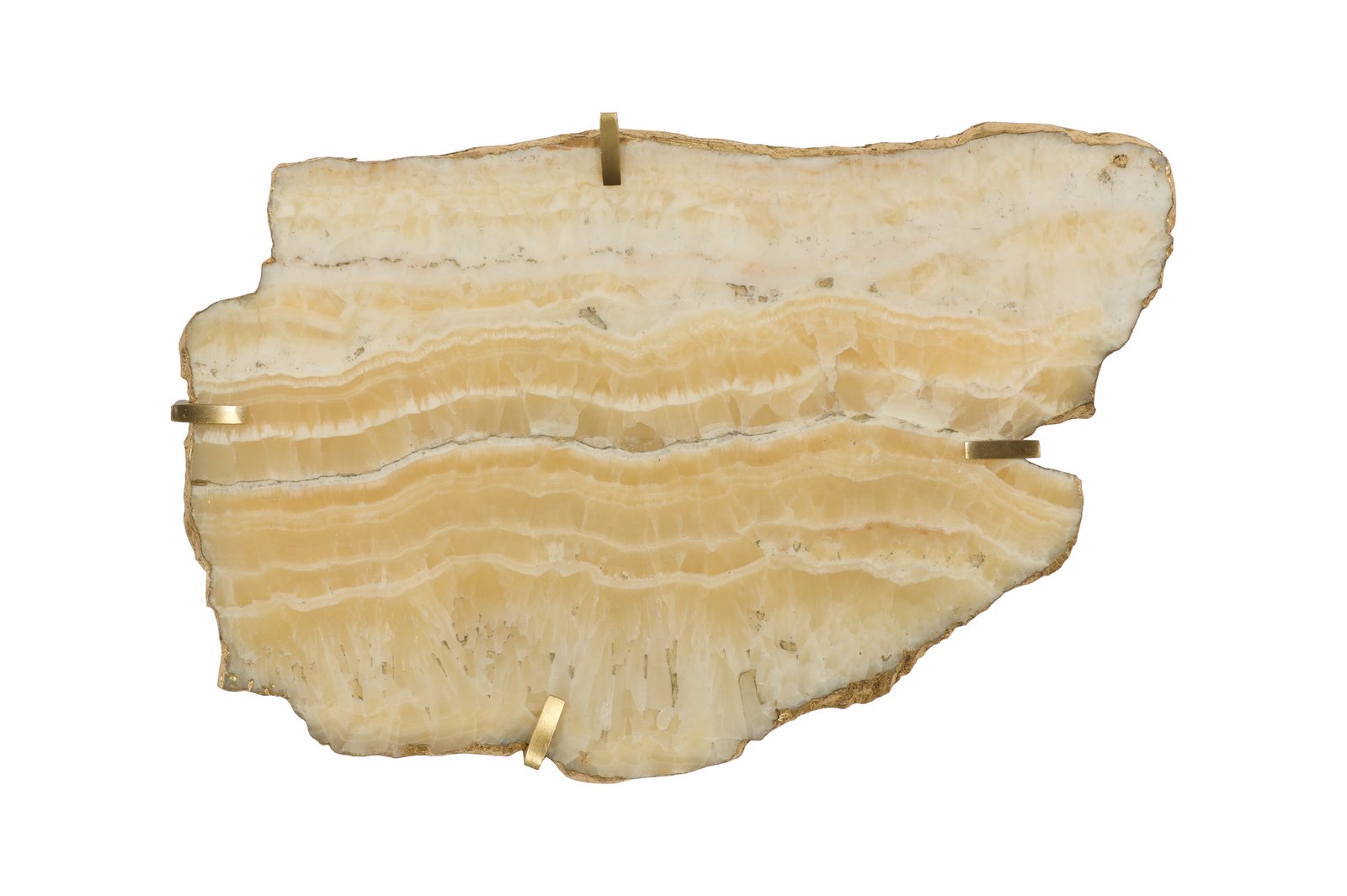 Gem Wall Tile in Brass Setting, Sand Onyx