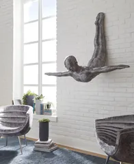Diving Wall Sculpture, Aluminum, Large