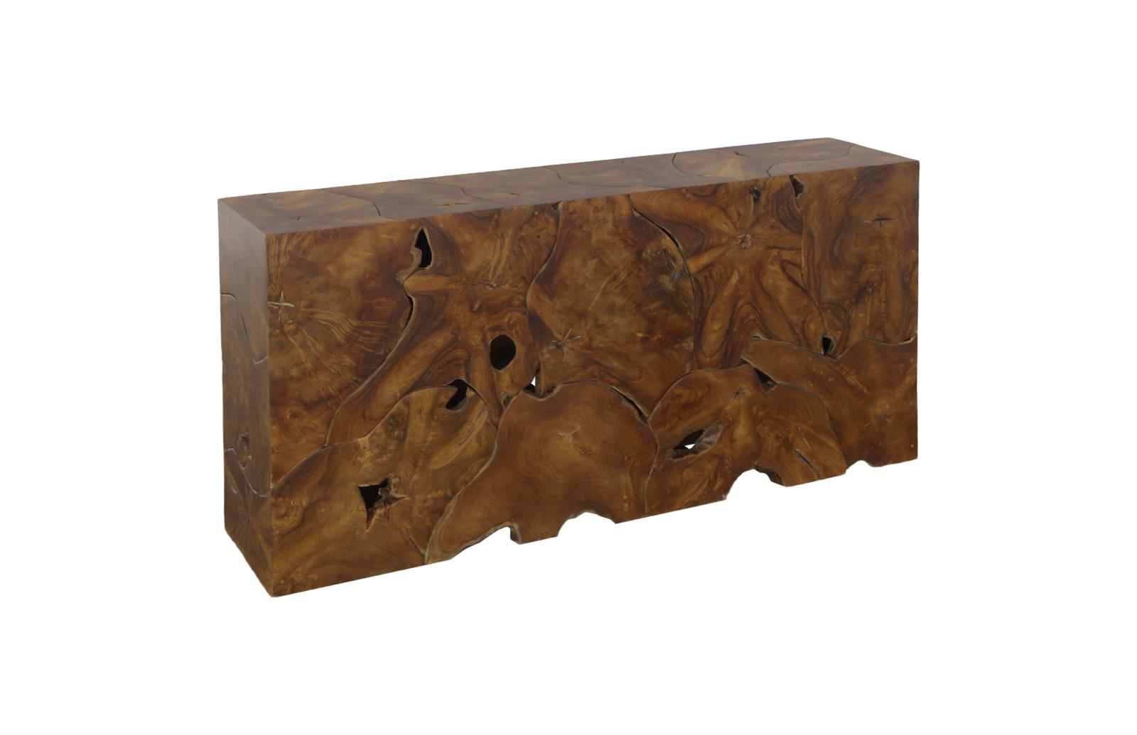 Teak Slice Console, Natural