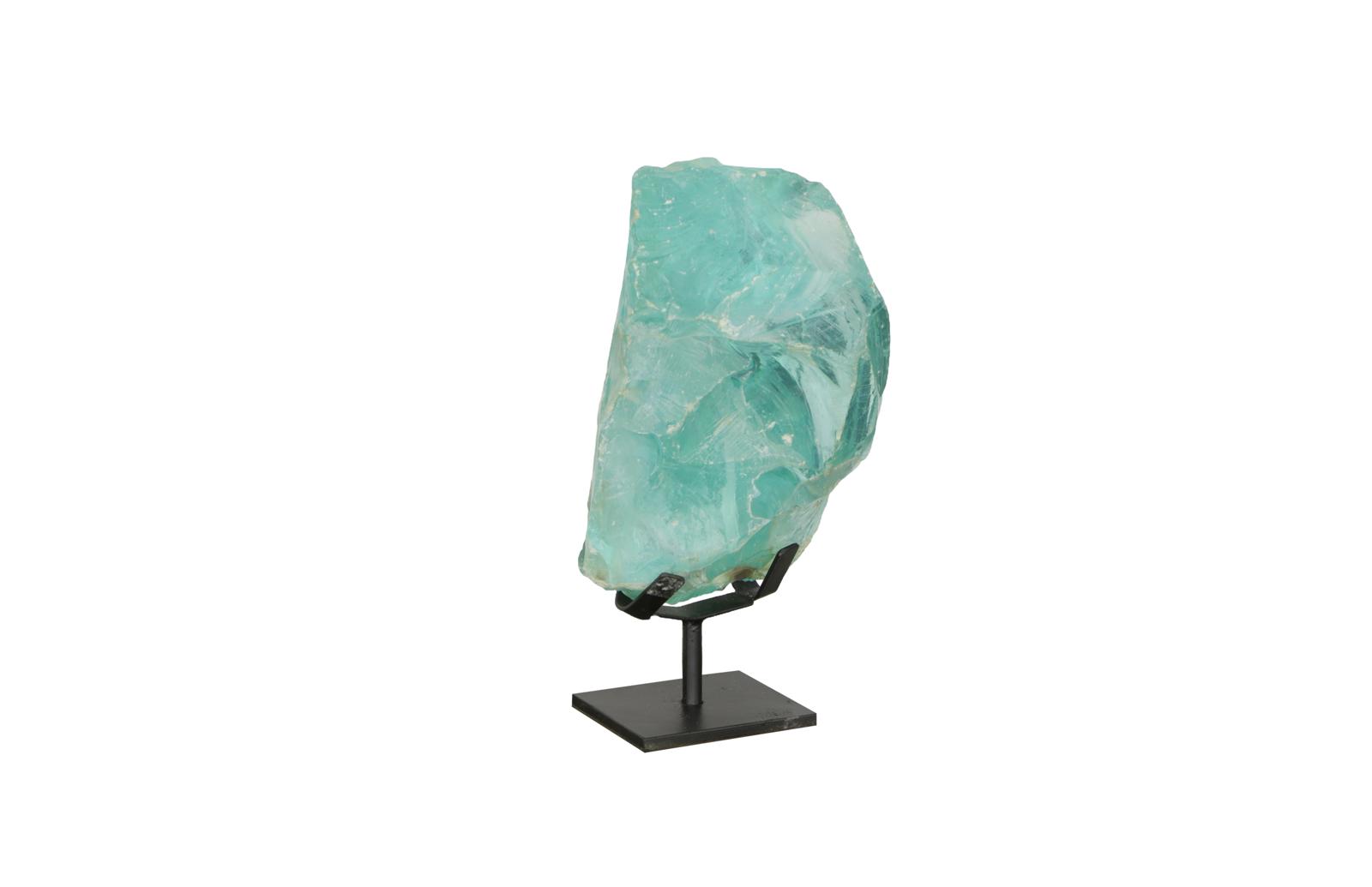 Refractory Glass Sculpture, Blue, On Base