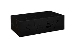 Teak Slice Coffee Table, Rectangle, Black